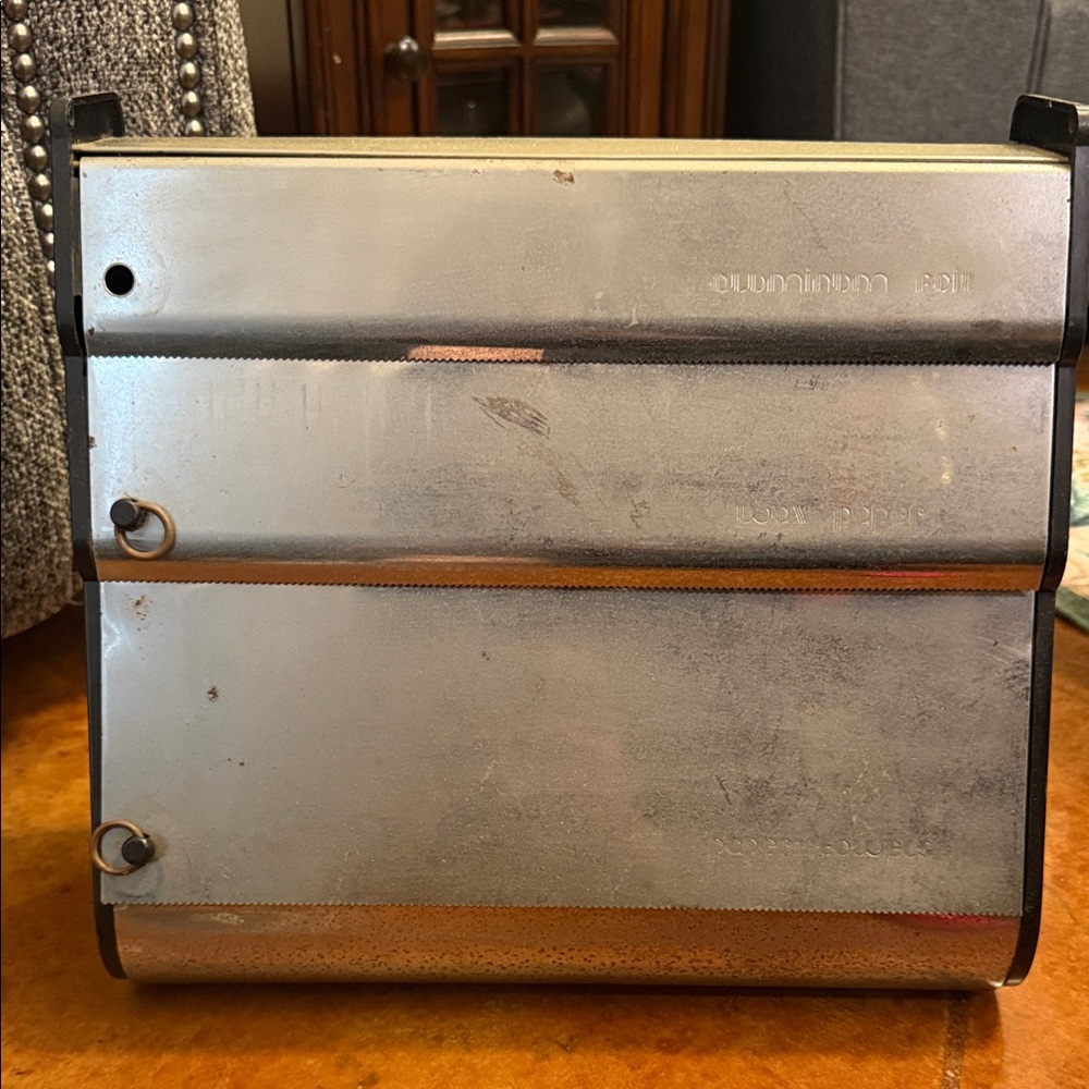 Vintage Aluminum paper towel, foil, suranwrap Box